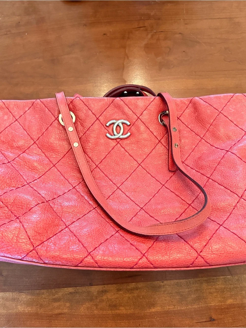 Chanel Large On the Road Tote Pink Leather Bag